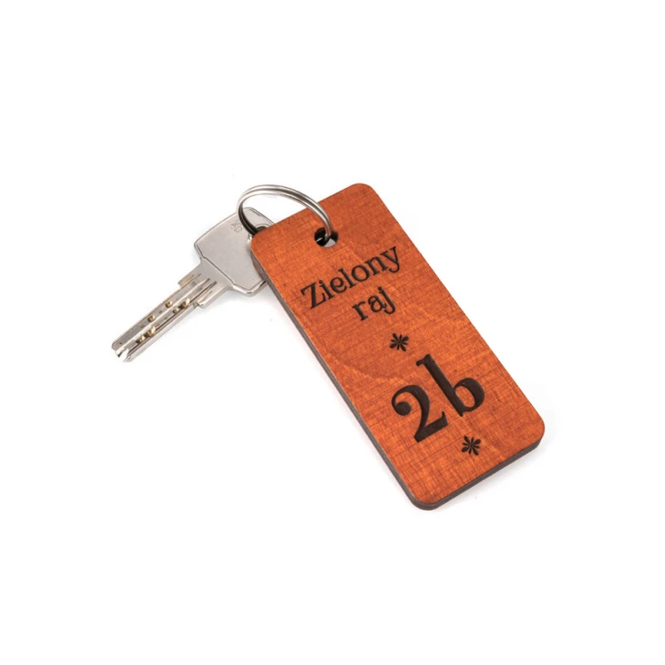 Wooden Keychain - TOMBREL 1 - Orange Color
