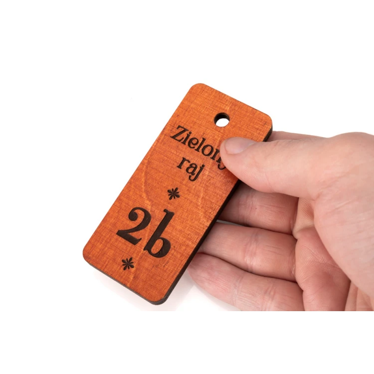 Wooden Keychain - TOMBREL 1 - Orange Color