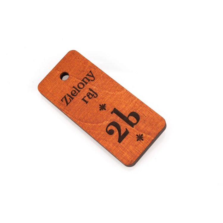 Wooden Keychain - TOMBREL 1 - Orange Color