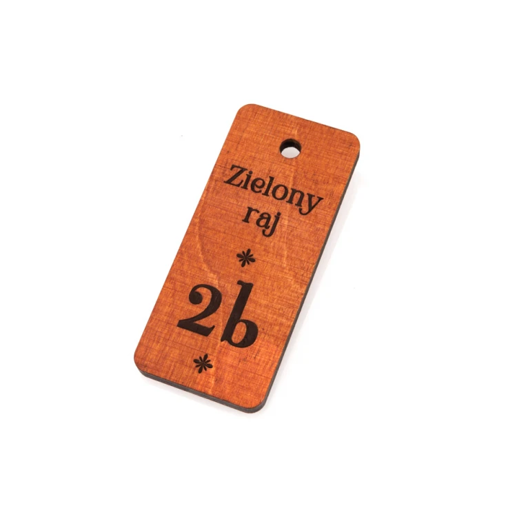 Wooden Keychain - TOMBREL 1 - Orange Color
