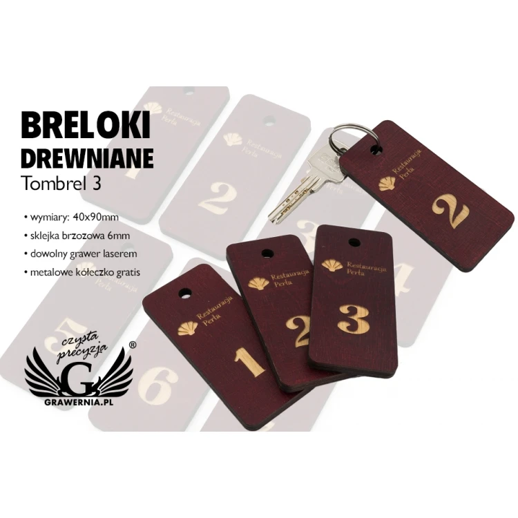 Wooden Keychain - TOMBREL 3 Cherry