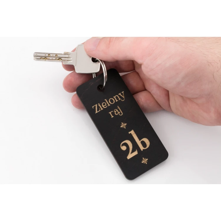 Tombrel 5 Wooden Keychain - Wenge Color, Dimensions 40x90mm - BD024