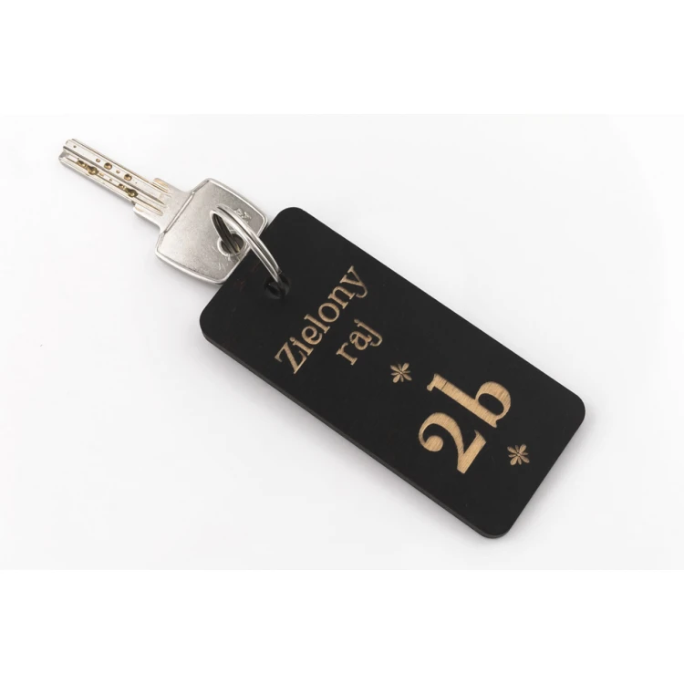 Tombrel 5 Wooden Keychain - Wenge Color, Dimensions 40x90mm - BD024