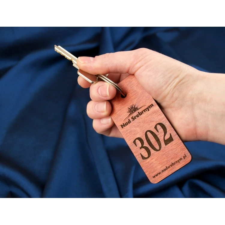 Wooden Keychain - TOMBREL 1 - Orange Color
