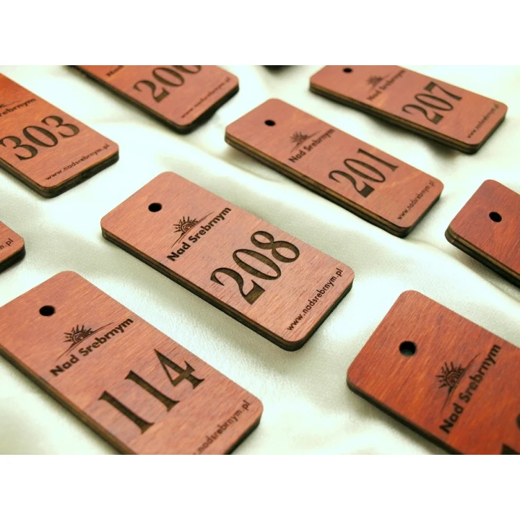 Wooden Keychain - TOMBREL 1 - Orange Color
