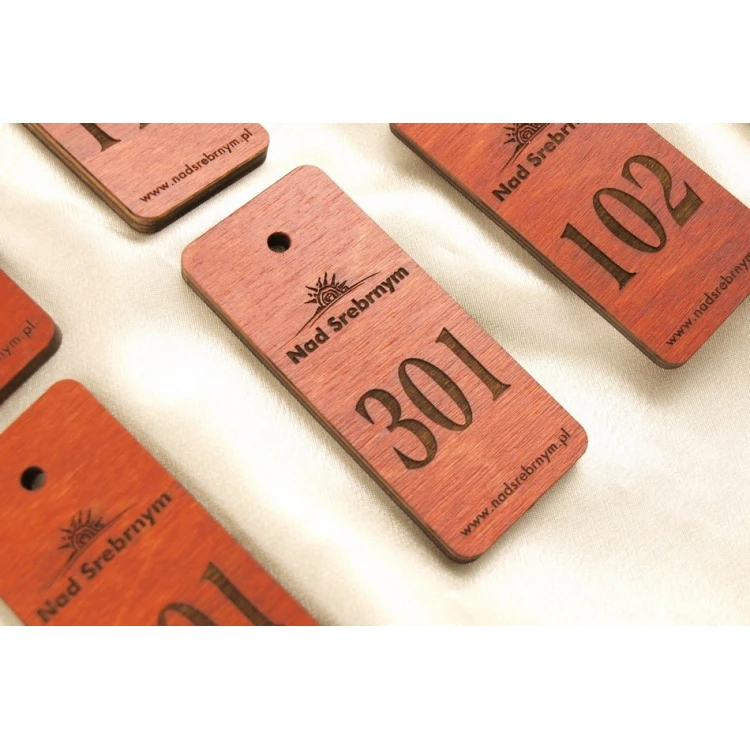 Wooden Keychain - TOMBREL 1 - Orange Color