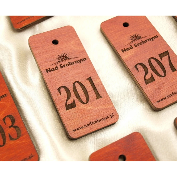 Wooden Keychain - TOMBREL 1 - Orange Color