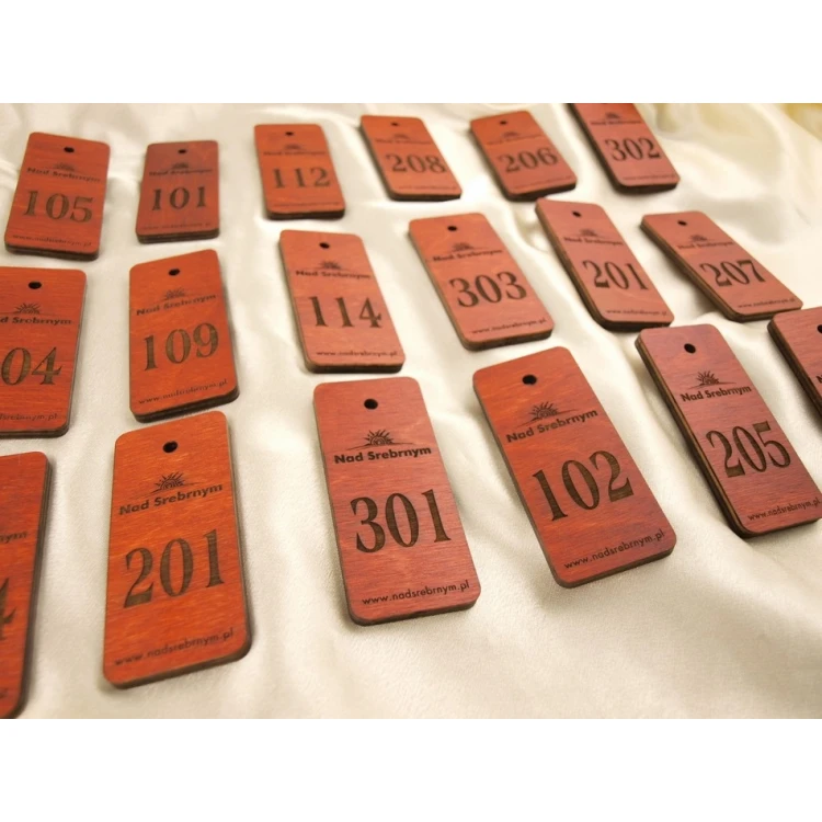Wooden Keychain - TOMBREL 1 - Orange Color