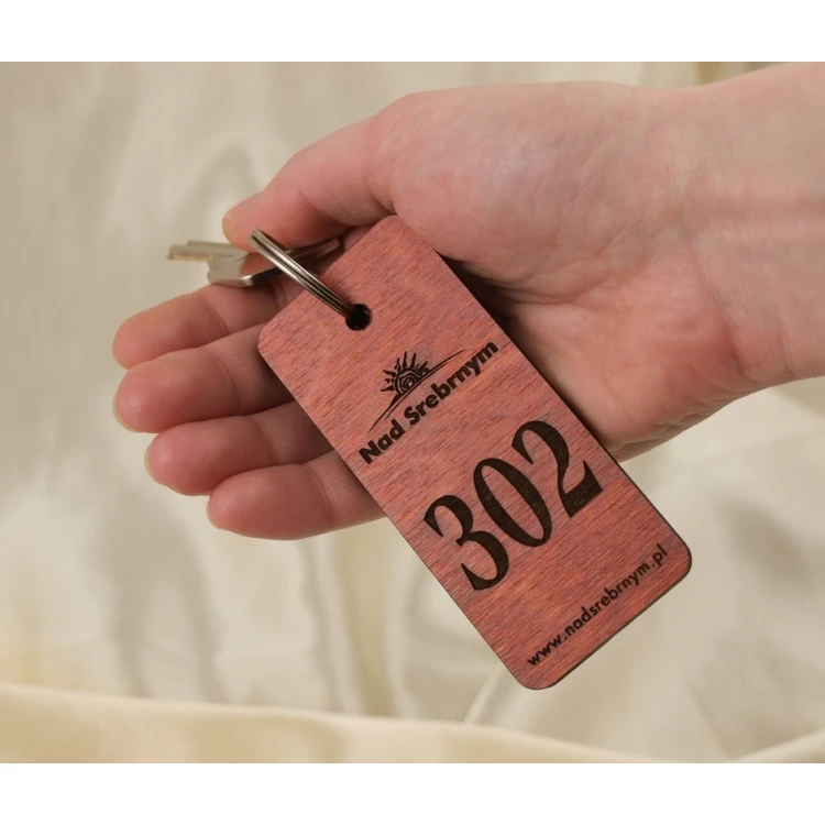 Wooden Keychain - TOMBREL 1 - Orange Color