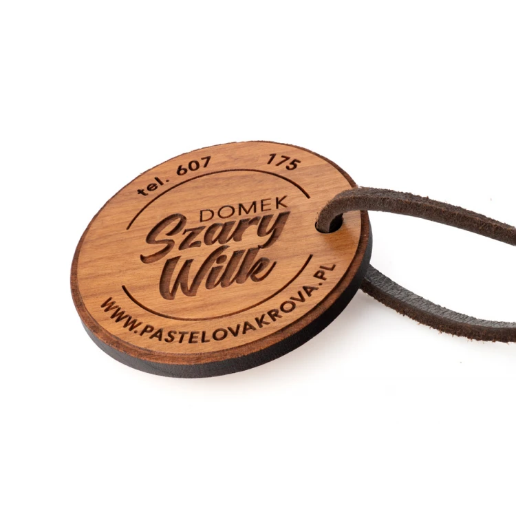 Trento Premium Wooden Keychain - Solid Cherry Wood - Size 60x60mm - BD094