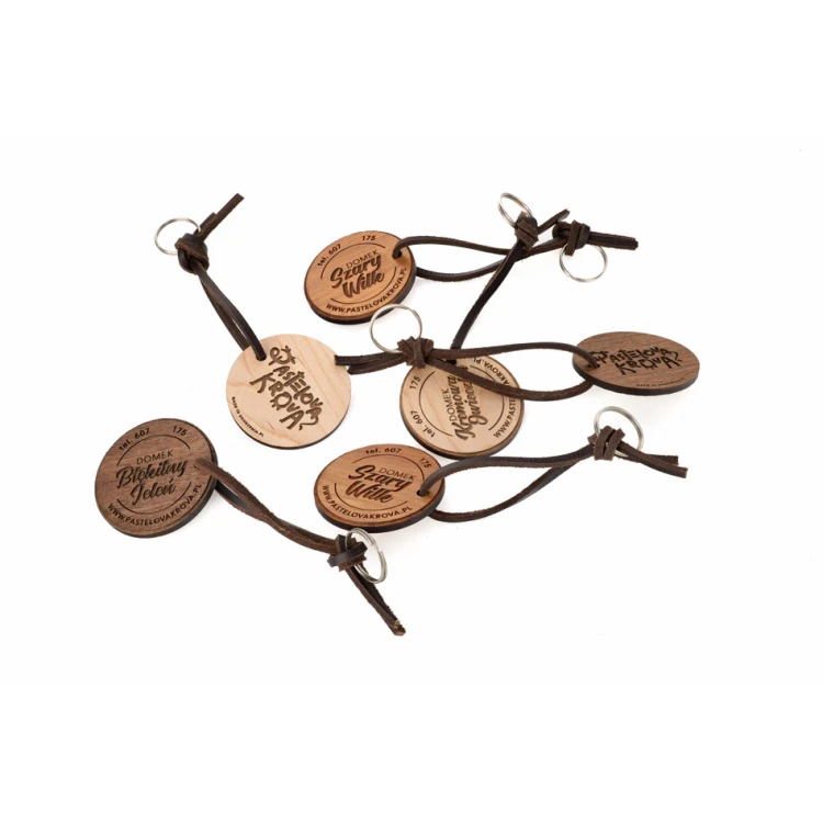 Trento Premium Wooden Keychain - Solid Walnut Wood - Size 60x60mm - BD095