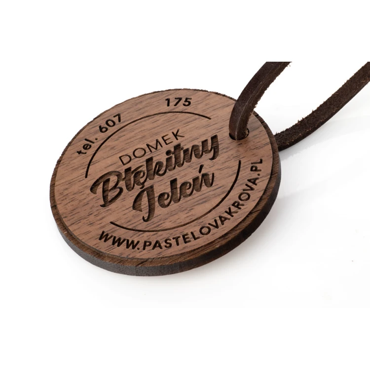 Trento Premium Wooden Keychain - Solid Walnut Wood - Size 60x60mm - BD095