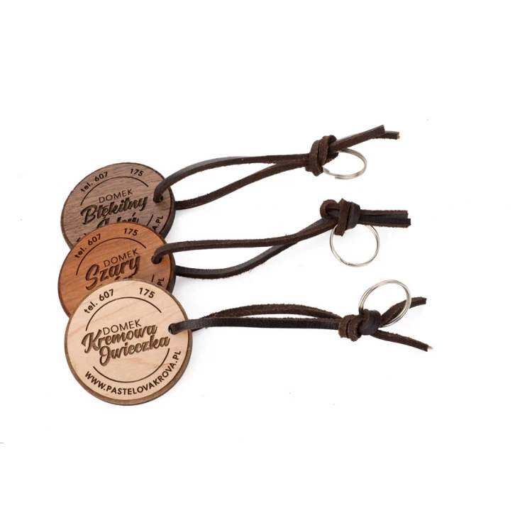 Trento Premium Wooden Keychain - Solid Maple Wood - Size 60x60mm - BD096
