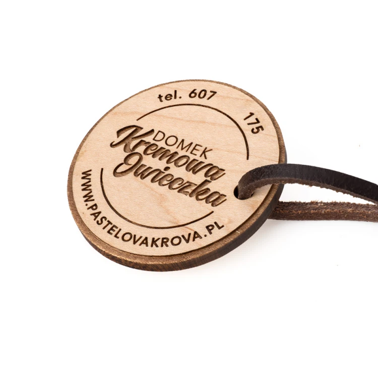 Trento Premium Wooden Keychain - Solid Maple Wood - Size 60x60mm - BD096