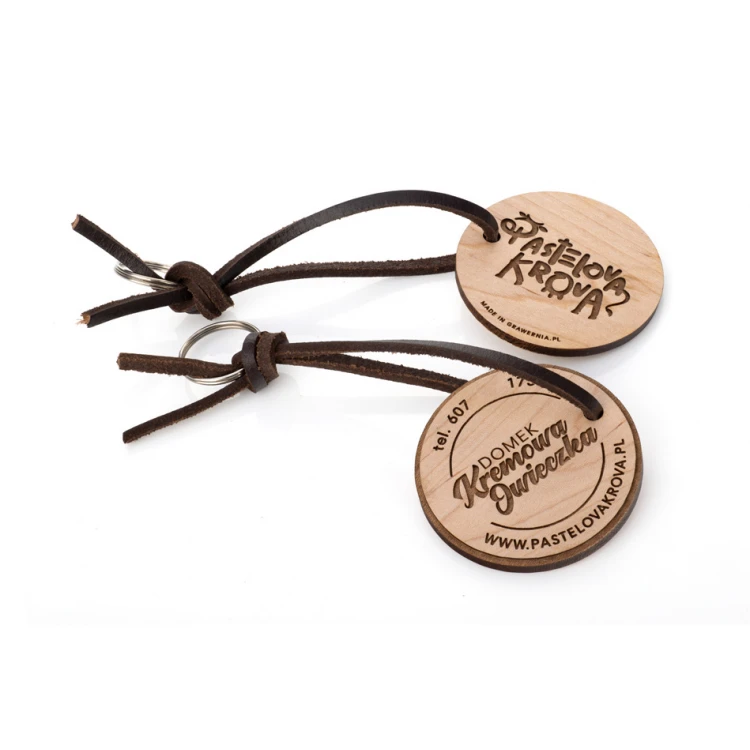 Trento Premium Wooden Keychain - Solid Maple Wood - Size 60x60mm - BD096