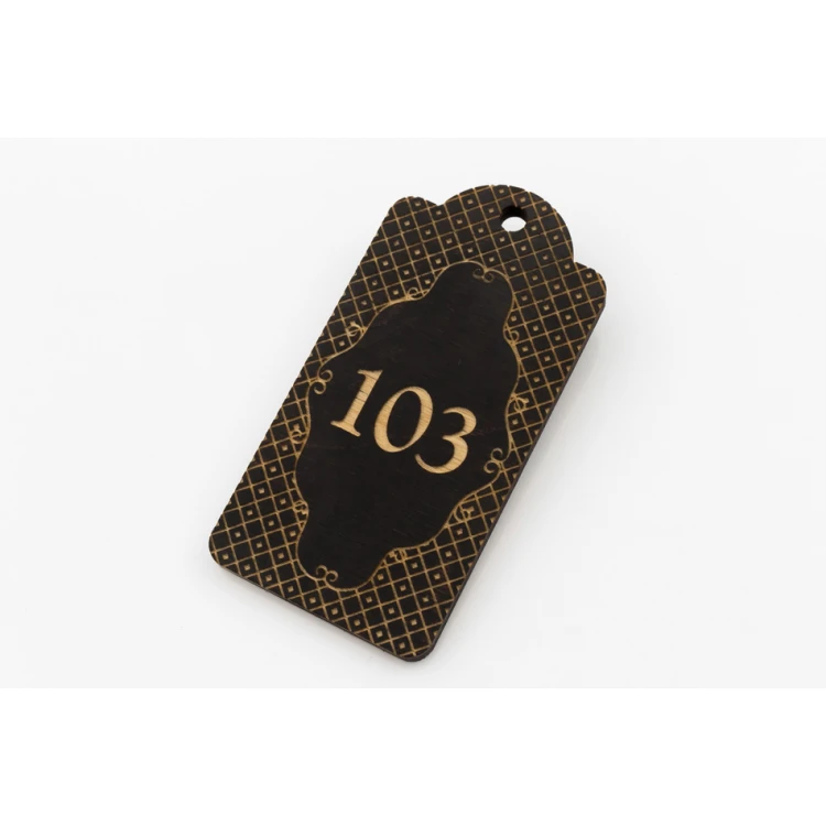 Vintage 5 Wooden Keychain - Wenge Color dim. 90x45mm - BD032