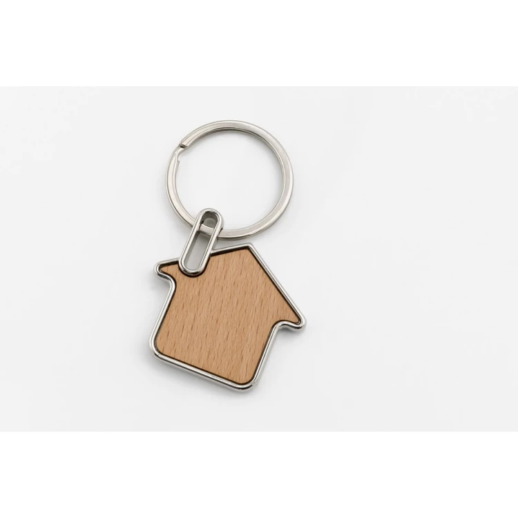 Wooden Keychain with Engraving - House 5 - BP128