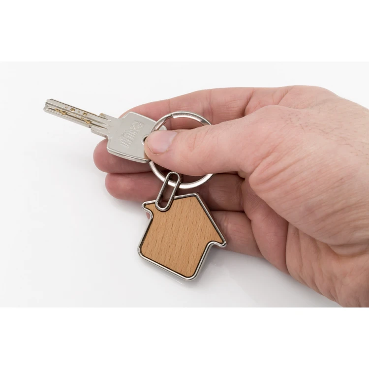 Wooden Keychain with Engraving - House 5 - BP128