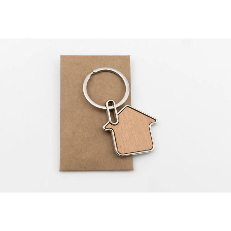 Wooden Keychain with Engraving - House 5 - BP128