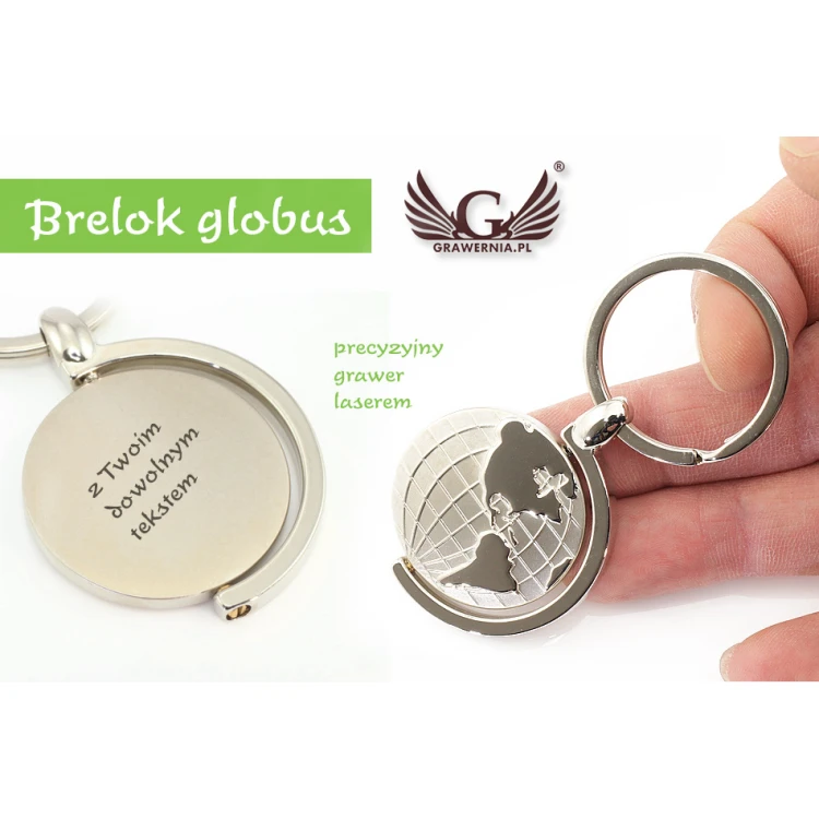 GLOBE KEYCHAIN - with your engraving - BP8