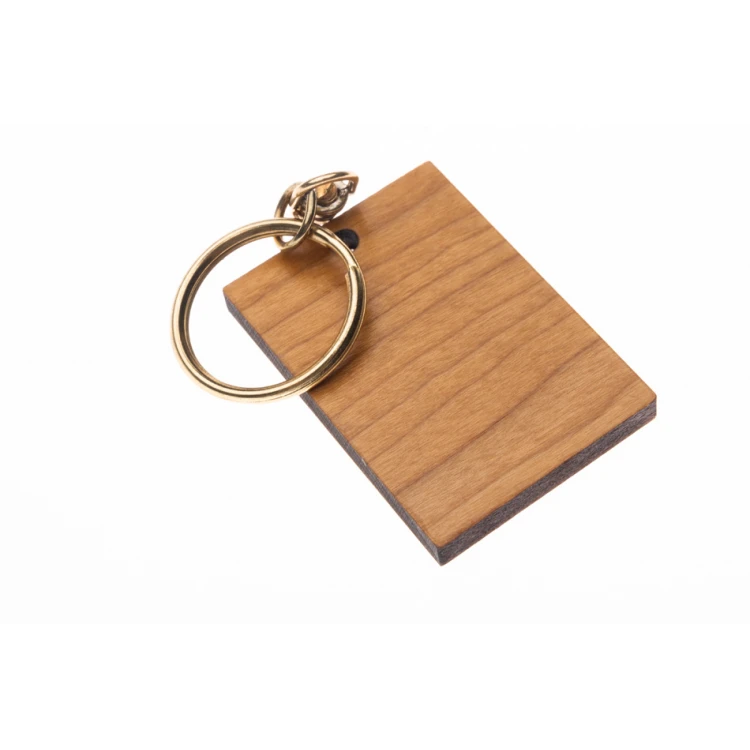Keychain Mountains are Calling - Solid Cherry Wood - Any Engraving - BP157