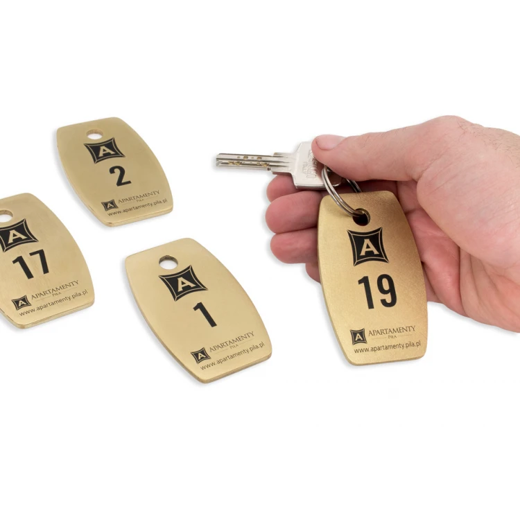 Hotel Keychain - Alfie Gold size 75x45mm - BMZ008