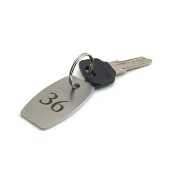Hotel Keychain - ALFIE 2mm Thick Steel - Size: 50x30mm - BM018