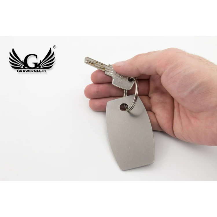 Hotel Keychain - ALFIE Steel XL 2mm thick - size: 75x45mm - BM030