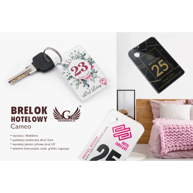Cameo Hotel Keychain - Colorful UV Print - BP59
