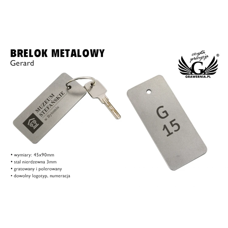 Hotel Keychain - GERARD - size: 40x90mm thickness. 3mm - BM031