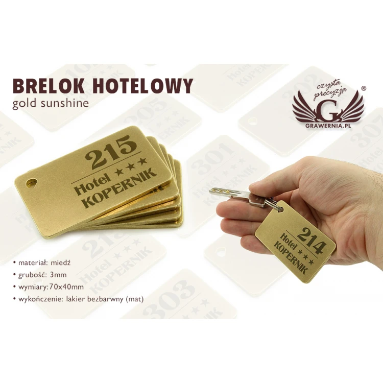 Hotel Keychain - Gold Sunshine 70x40mm - BMZ006