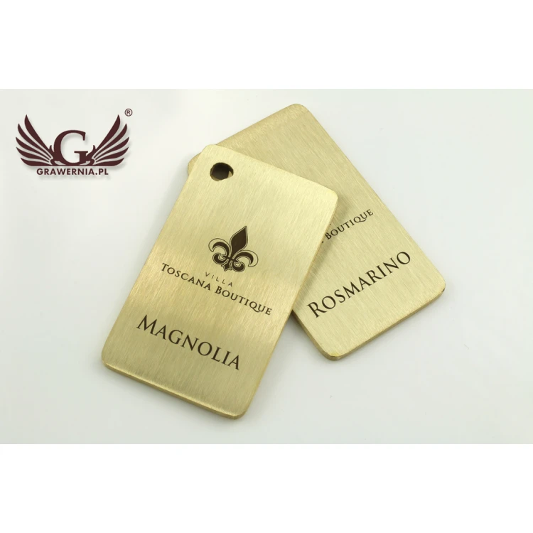 Hotel Keychain - Gold Sunshine Brush 70x40mm - BMZ004
