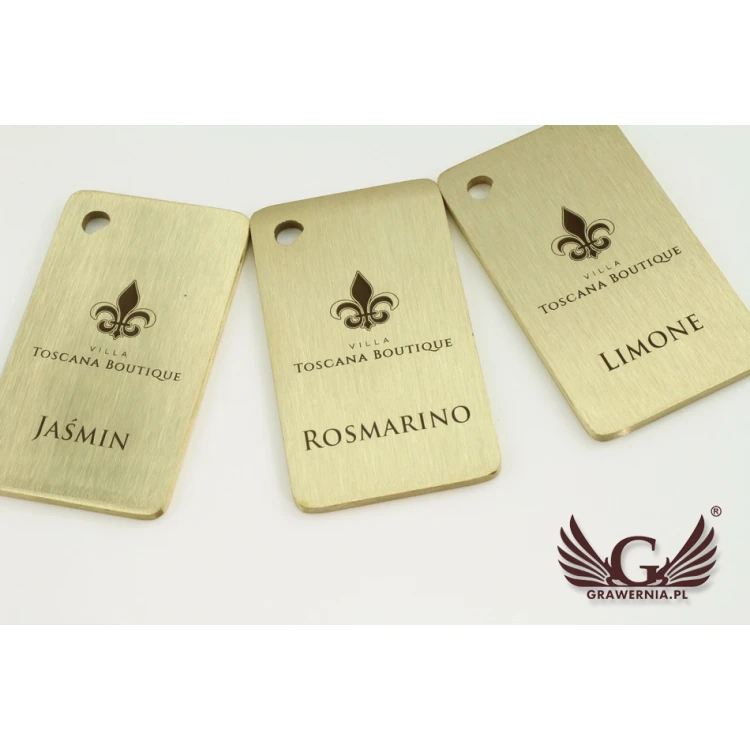 Hotel Keychain - Gold Sunshine Brush 70x40mm - BMZ004