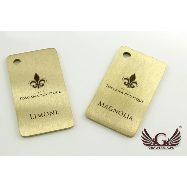 Hotel Keychain - Gold Sunshine Brush 70x40mm - BMZ004