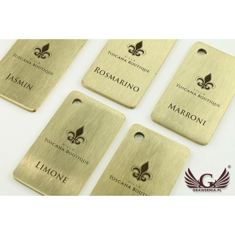 Hotel Keychain - Gold Sunshine Brush 70x40mm - BMZ004