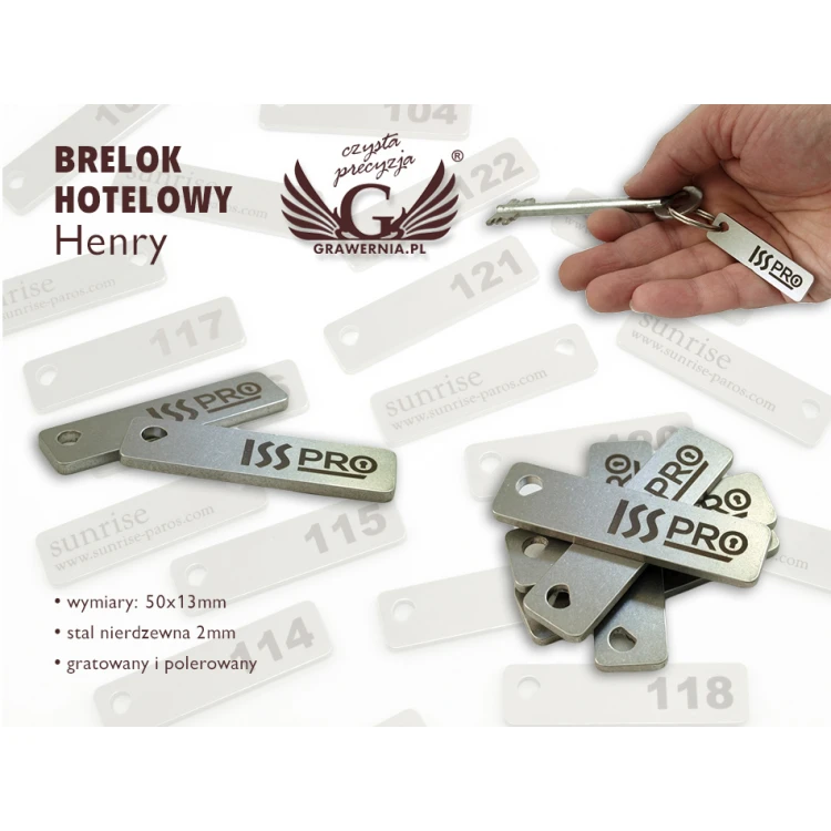 Hotel Keychain - HENRY 2mm Steel - BM016