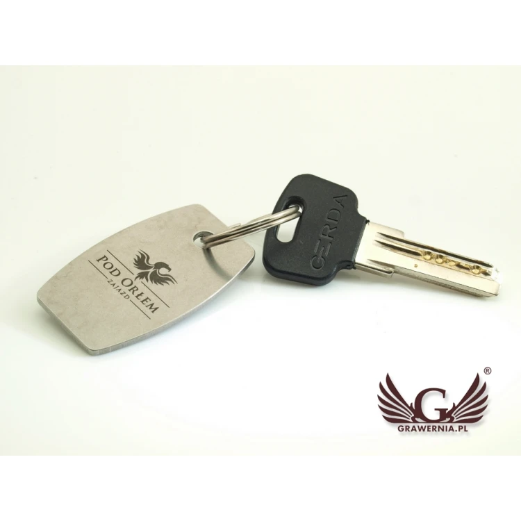 Hotel Keychain - ALFIE 2mm Thick Steel - Size: 50x30mm - BM018