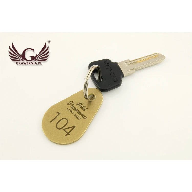 Hotel Keychain - KROPMET Gold 3mm thickness - BMZ003
