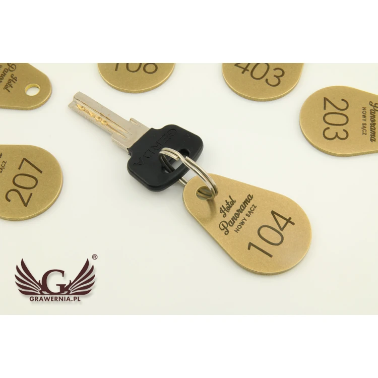 Hotel Keychain - KROPMET Gold 3mm thickness - BMZ003