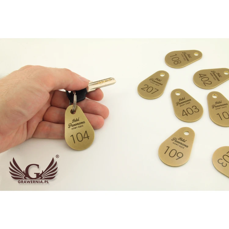 Hotel Keychain - KROPMET Gold 3mm thickness - BMZ003
