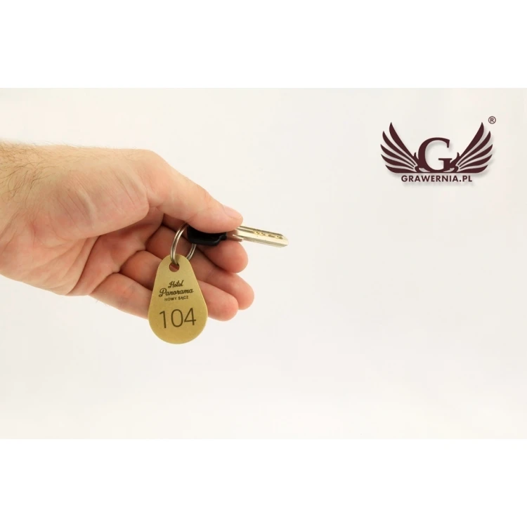 Hotel Keychain - KROPMET Gold 3mm thickness - BMZ003