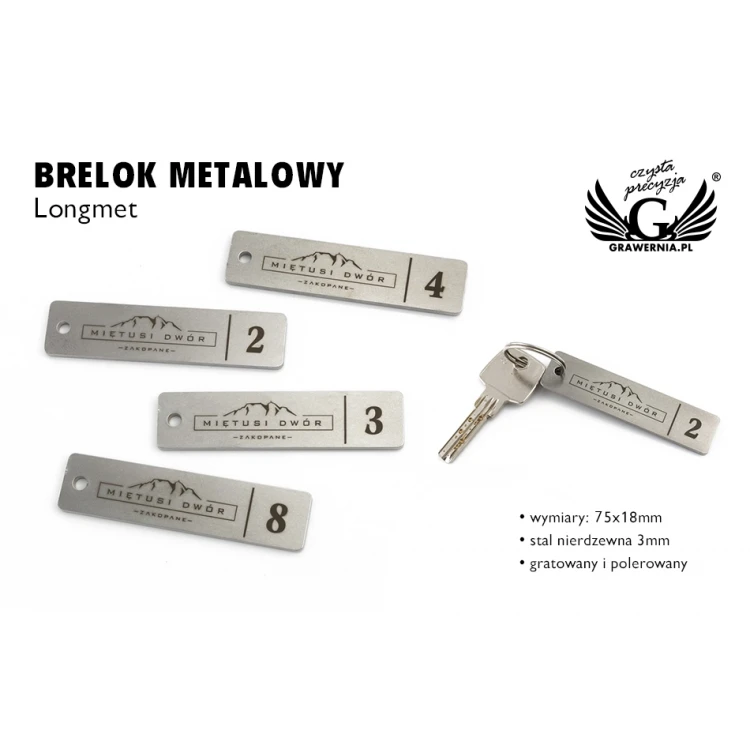 Hotel Keychain - LONGMET 3mm thick steel - BM020