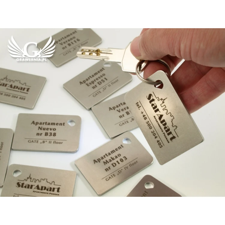 Hotel Keychain - MATRIXMET 3 REGULAR FAT 60x40mm thickness. 3mm - BM015
