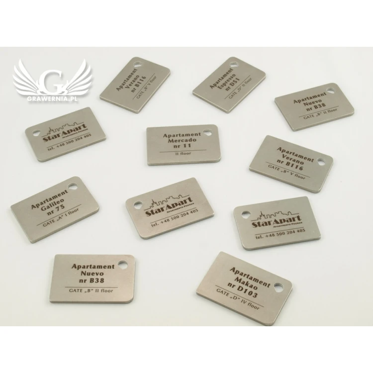 Hotel Keychain - MATRIXMET 3 REGULAR FAT 60x40mm thickness. 3mm - BM015