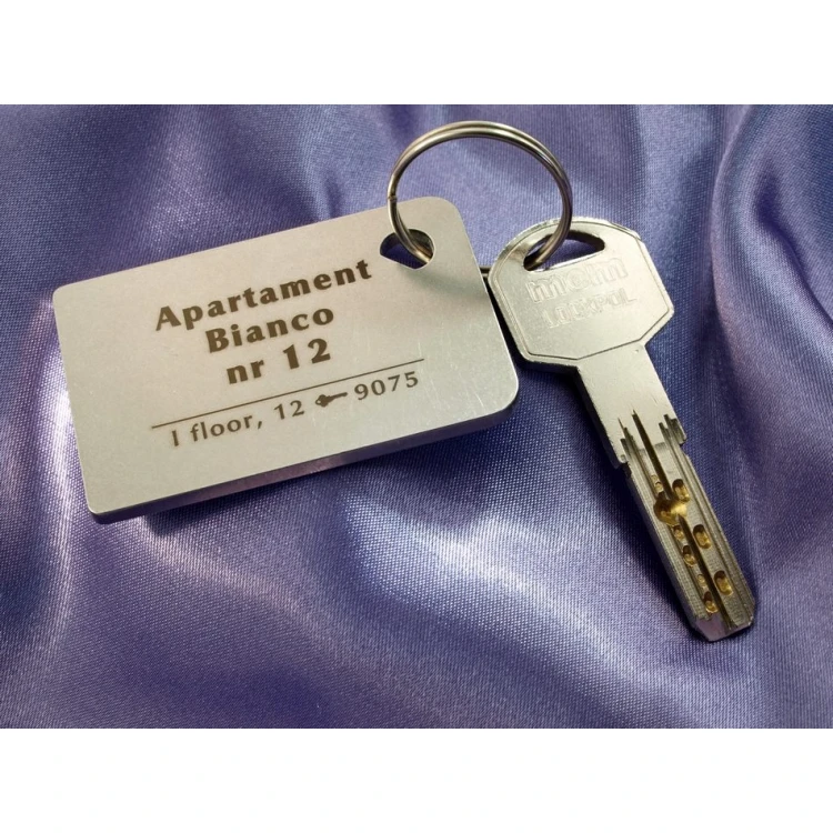 Hotel Keychain - MATRIXMET 3 REGULAR FAT 60x40mm thickness. 3mm - BM015