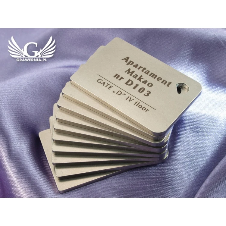Hotel Keychain - MATRIXMET 3 REGULAR FAT 60x40mm thickness. 3mm - BM015