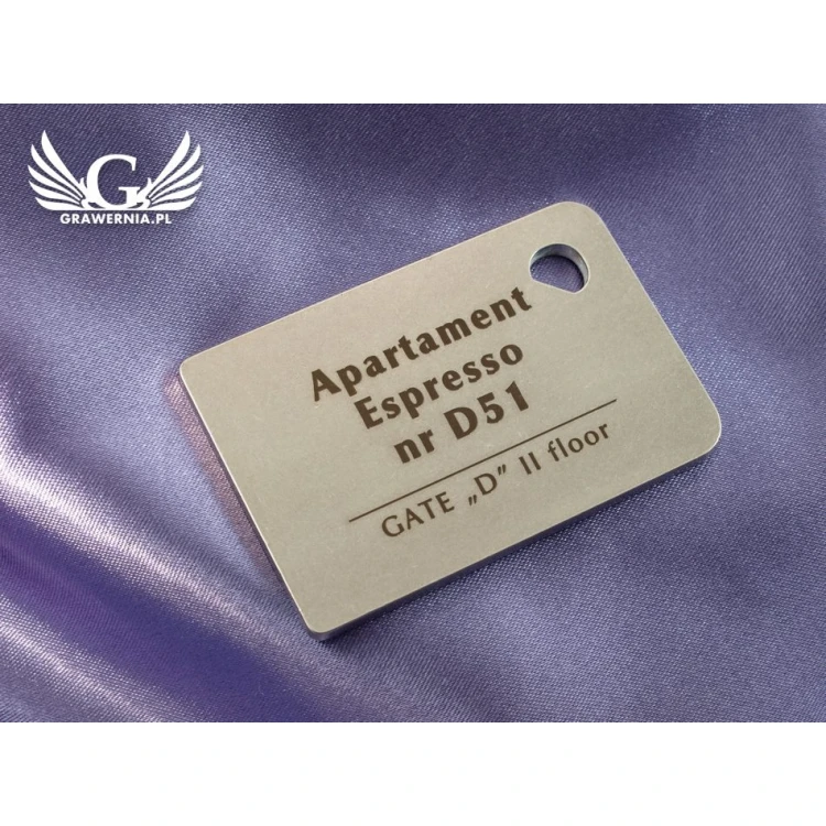 Hotel Keychain - MATRIXMET 3 REGULAR FAT 60x40mm thickness. 3mm - BM015