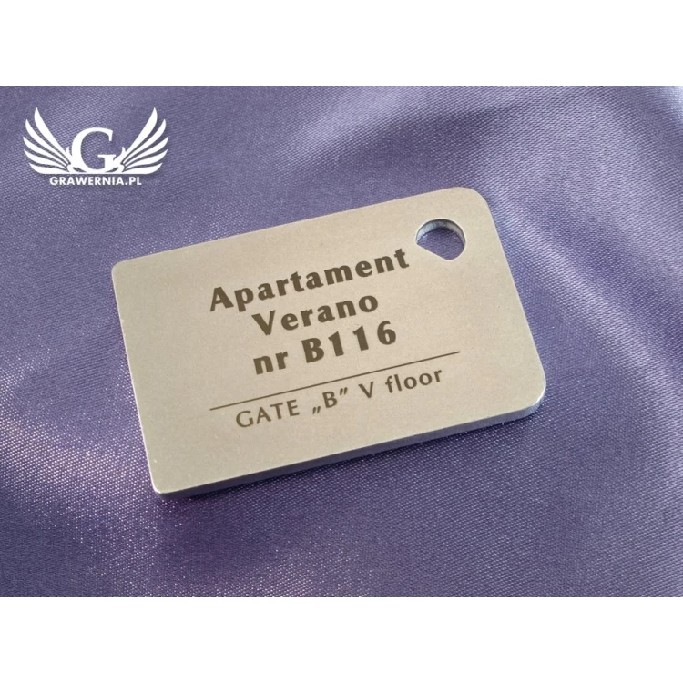 Hotel Keychain - MATRIXMET 3 REGULAR FAT 60x40mm thickness. 3mm - BM015