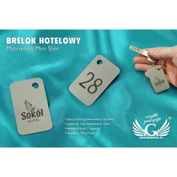 Hotel Keychain - MATRIXMET 1 MINI SLIM 51x31mm thickness. 1mm - BM022
