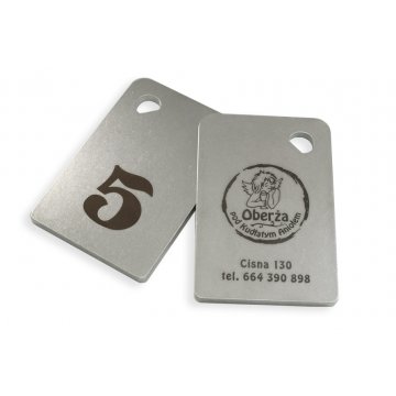 Hotel Keychain - MATRIXMET 3 REGULAR FAT 60x40mm thickness. 3mm - BM015